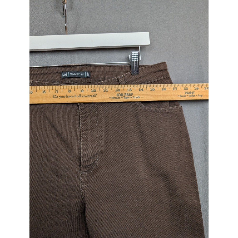 Lee Women's Dark Brown Corduroy Jeans Straight Fit Size 10 Long - Picture 3 of 8